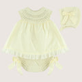 Baby Girls Knitted Dress Set With Bonnet