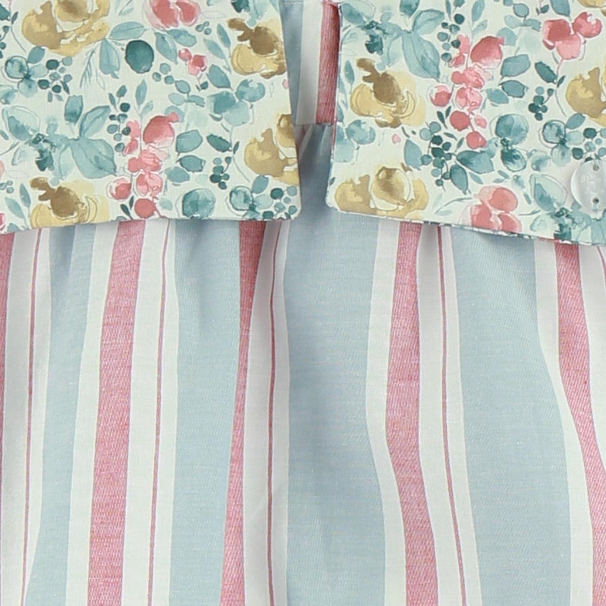 Baby Girls Blue Floral Collar Romper