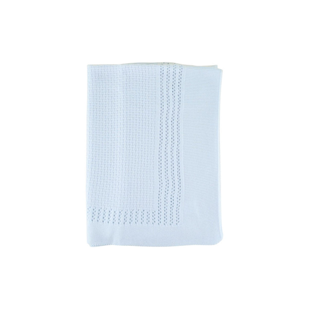 Baby  Light Blue Luxury Cotton Knit Blanket