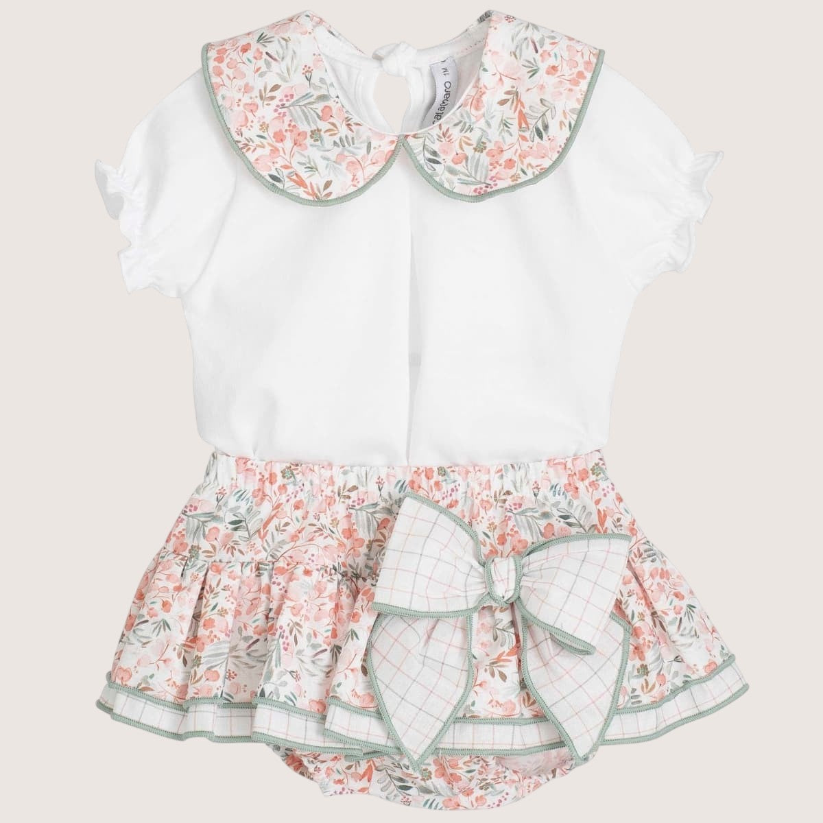 Baby Girls Salmon Floral Shorts Set