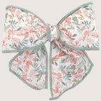 Salmon Floral Hair Bow Clip