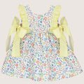 Girls Lemon Floral Dress With Bows