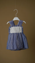 Blue Floral Girls Dress & Pants Set