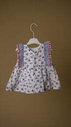 Sailor Boat  Cotton Girls Dress & Bloomer Set