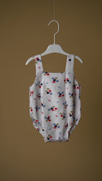 White Fish Cotton Unisex Romper