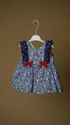 Blue Birds Girls Dress & Pants Set