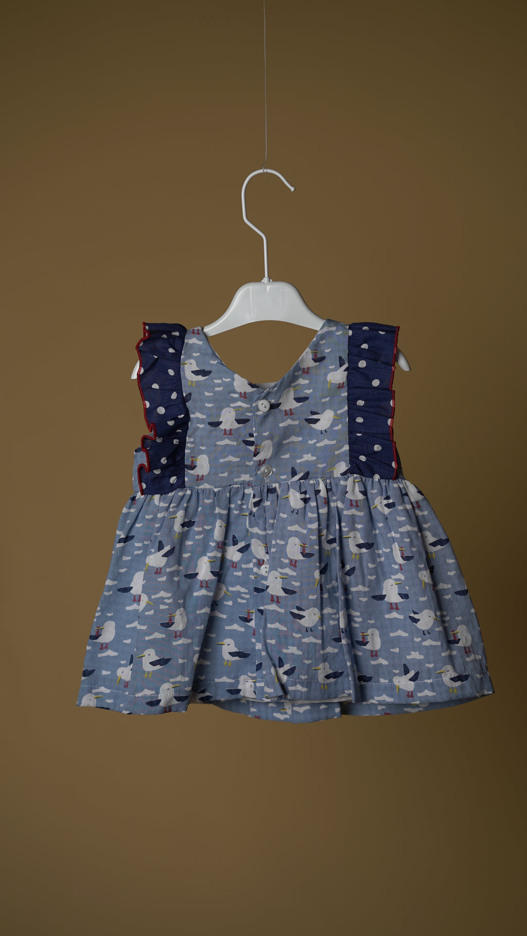 Blue Birds Girls Dress & Pants Set