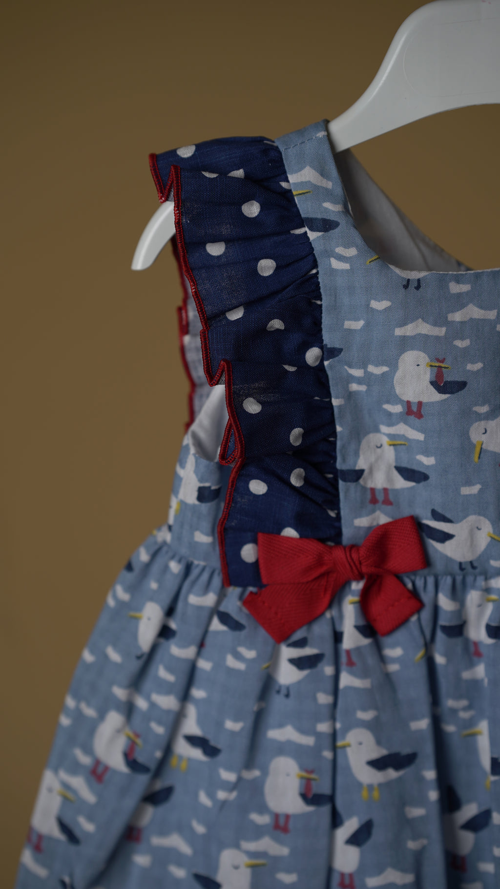 Blue Birds Girls Dress & Pants Set