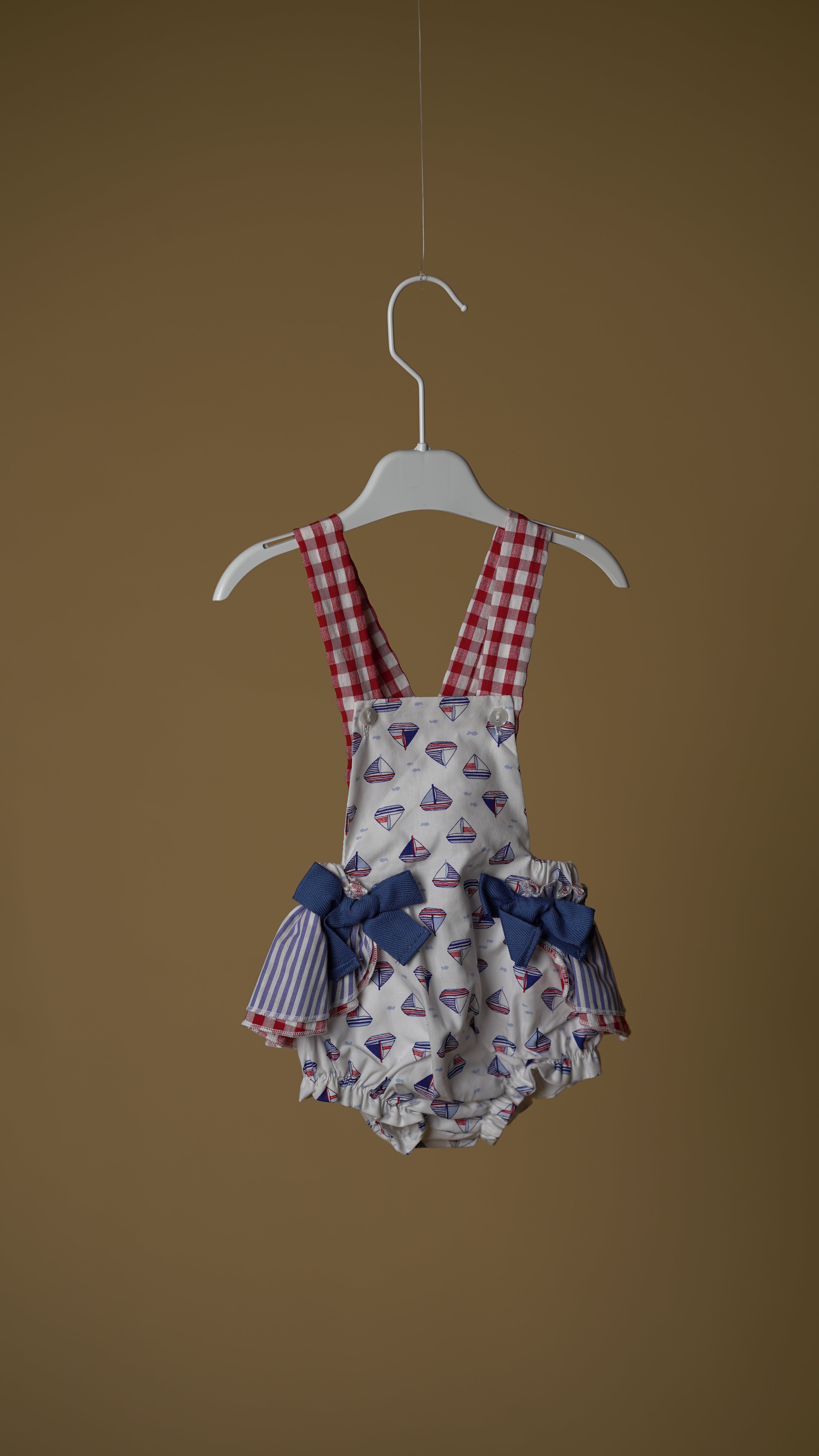 Sailor Boat  Cotton Girls Bloomer Romper