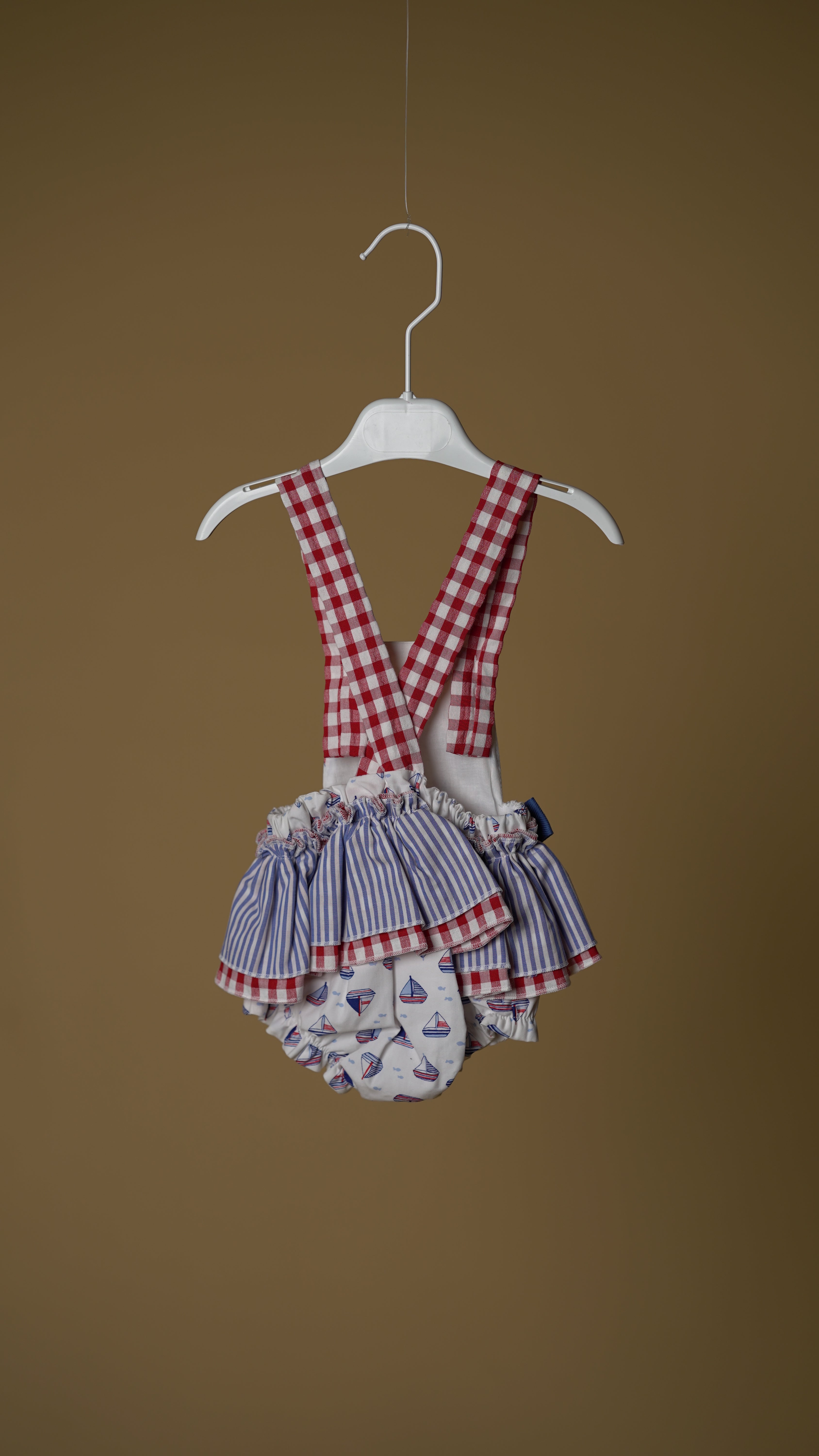 Sailor Boat  Cotton Girls Bloomer Romper