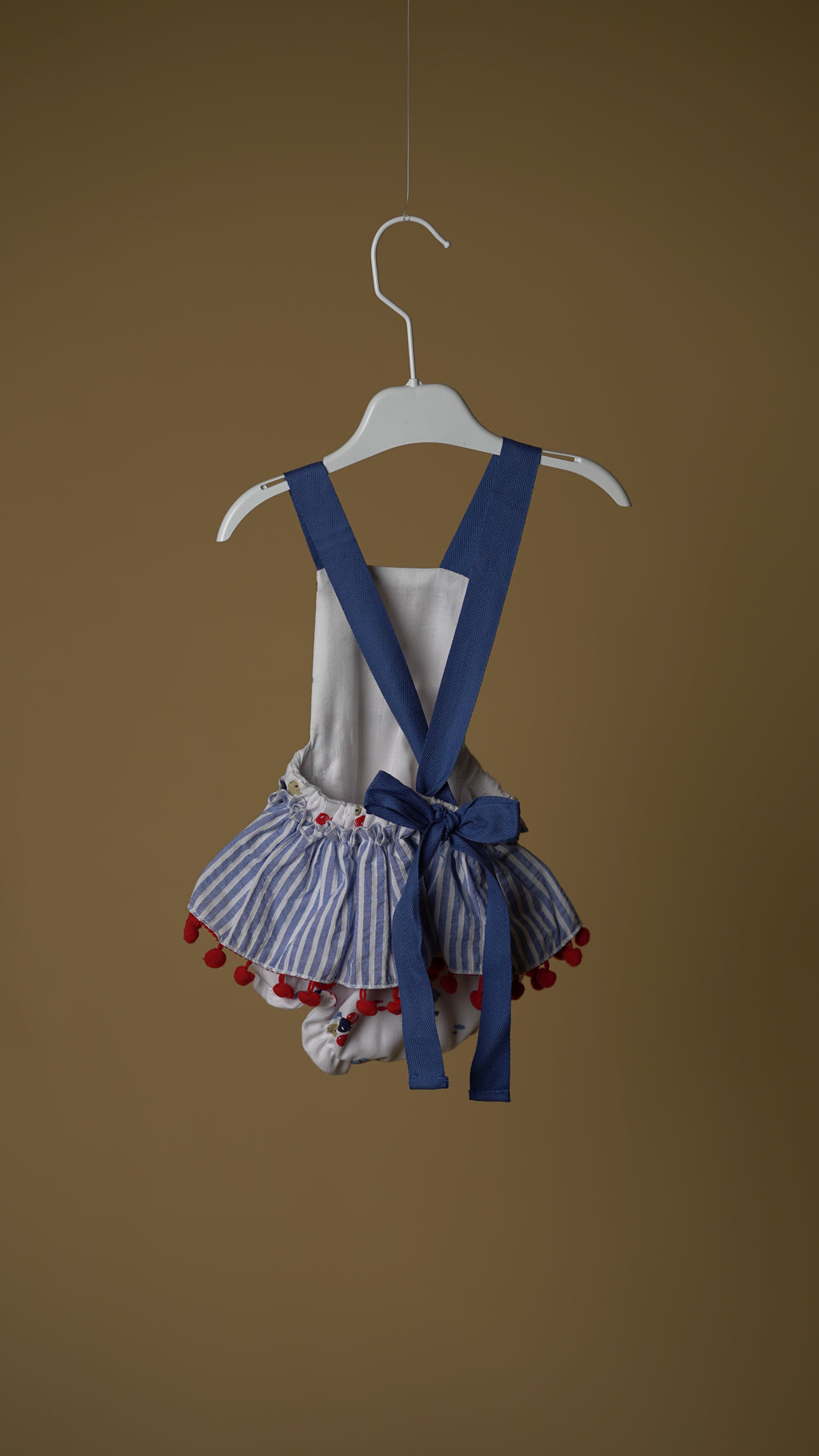 White Fish Cotton Girls Romper