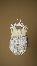 Yellow Bee  Cotton Girls Top & Bloomer Set