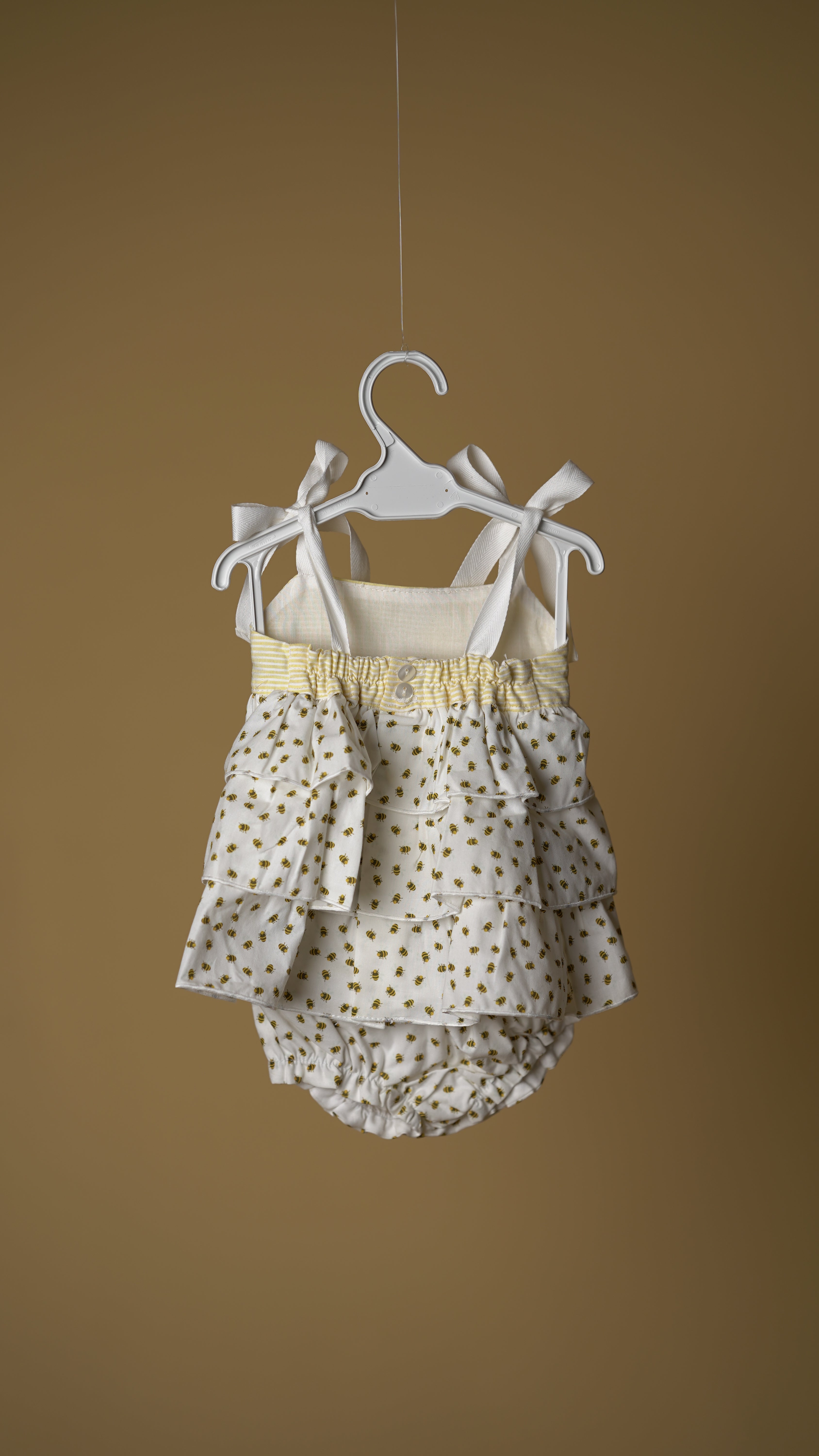 Yellow Bee  Cotton Girls Top & Bloomer Set