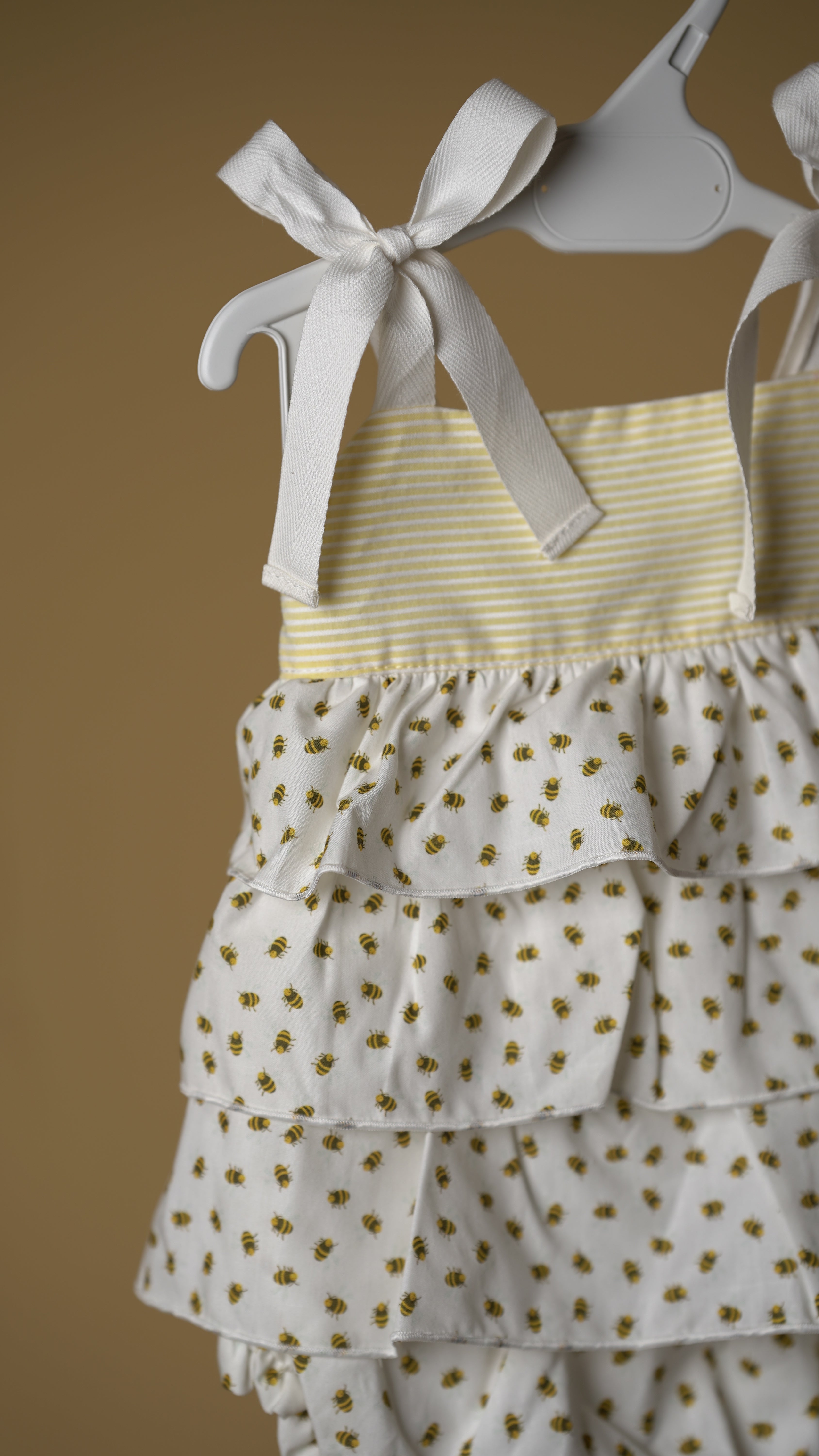 Yellow Bee  Cotton Girls Top & Bloomer Set
