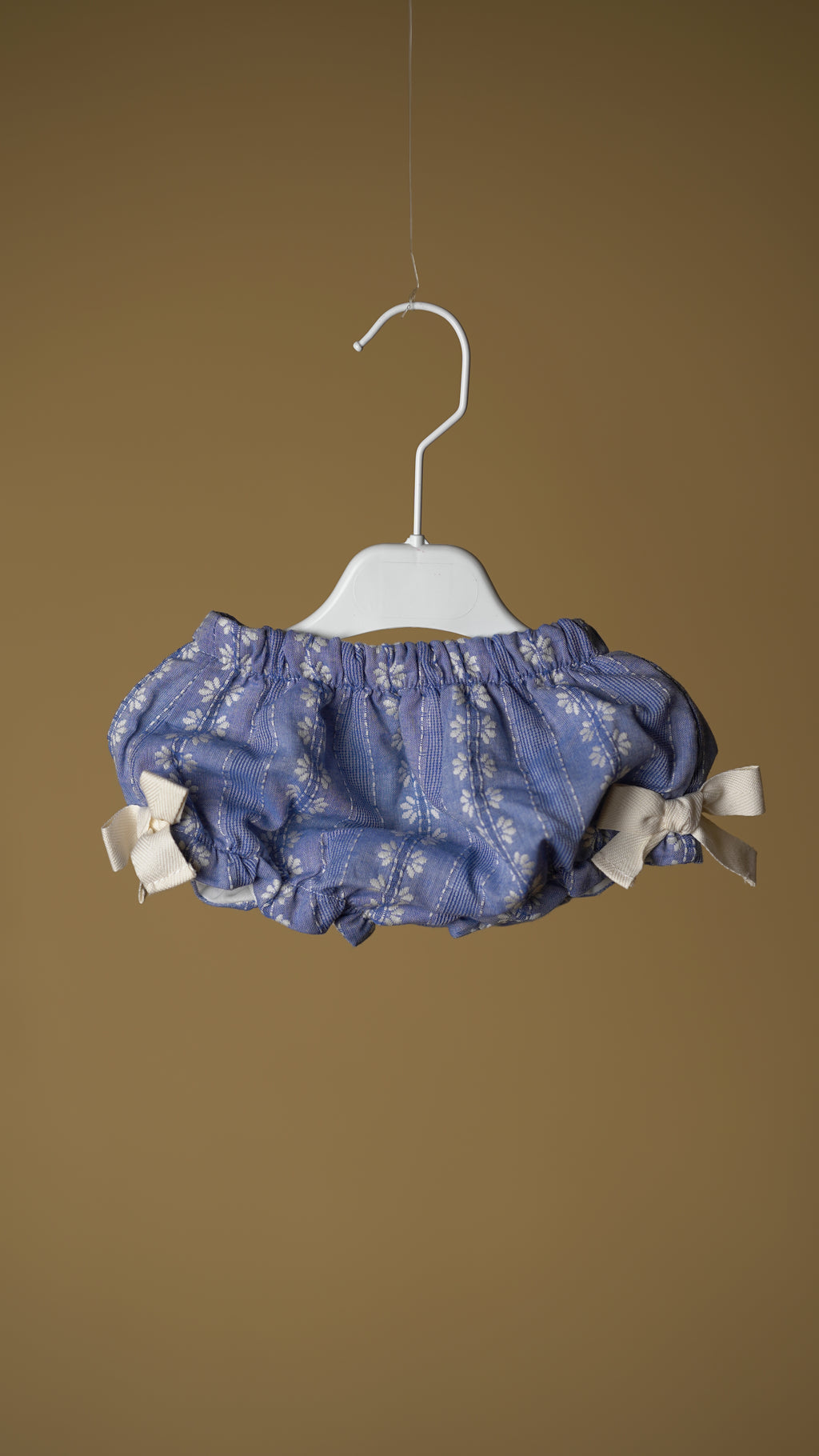Blue Floral Girls Dress & Pants Set