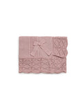 Baby Girls Make-up Pink Braided Knit Blanket with Bobbles