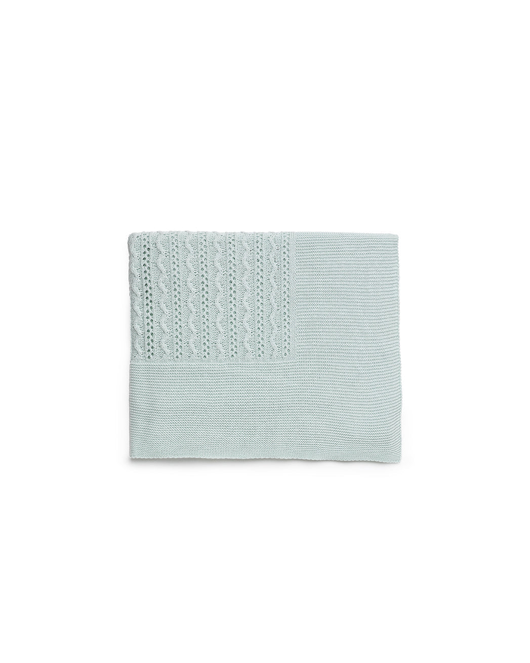 BABY BLANKET WITH OPENWORK ARAN KNIT DETAILS