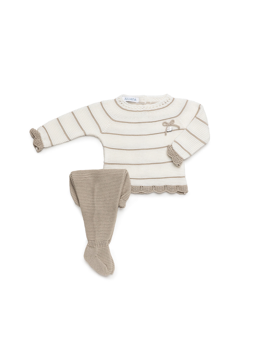 2-PIECE BABY SET WITH STRIPED KNIT DESIGN