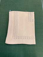 Baby Blue Cotton Knit Blanket with Lace Trim