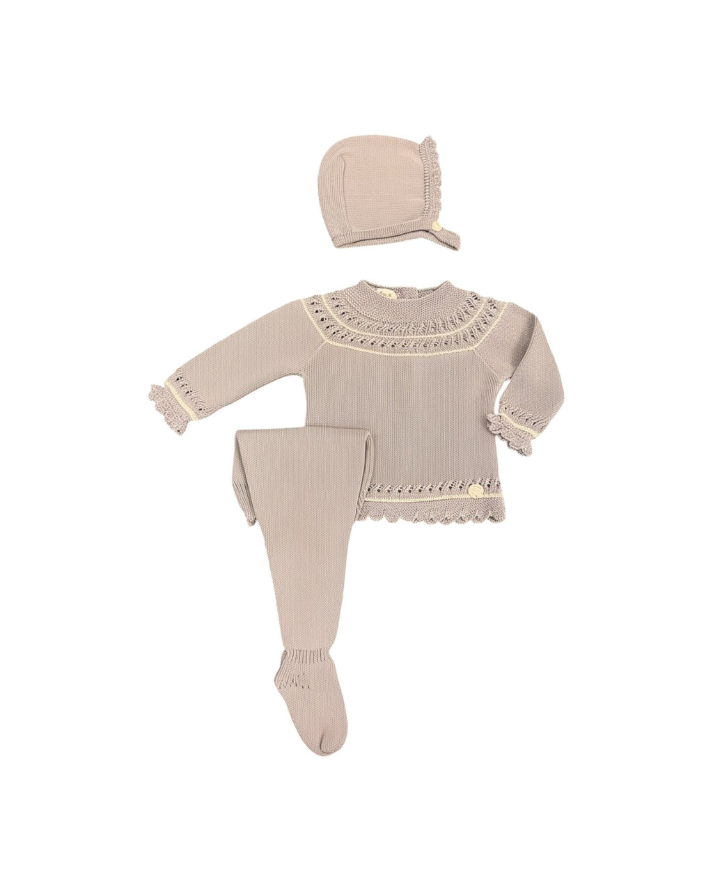 Baby Boys Royal Blue 3-Piece Cotton Knit Set with White Accents