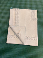 Baby Blue Cotton Knit Blanket with Lace Trim