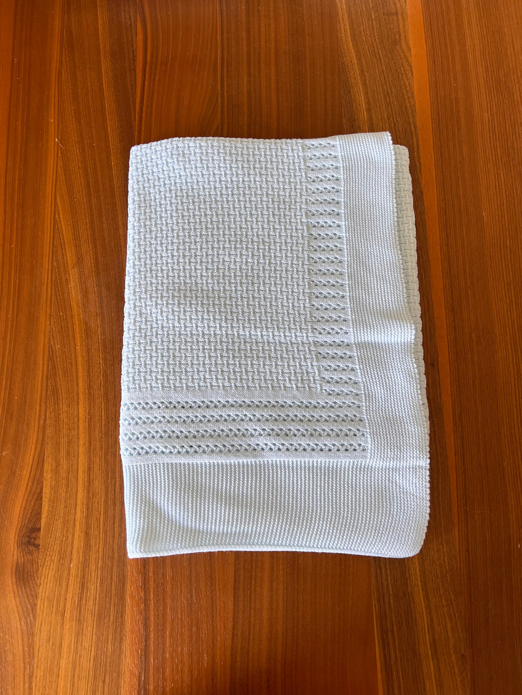 Baby  Light Blue Luxury Cotton Knit Blanket