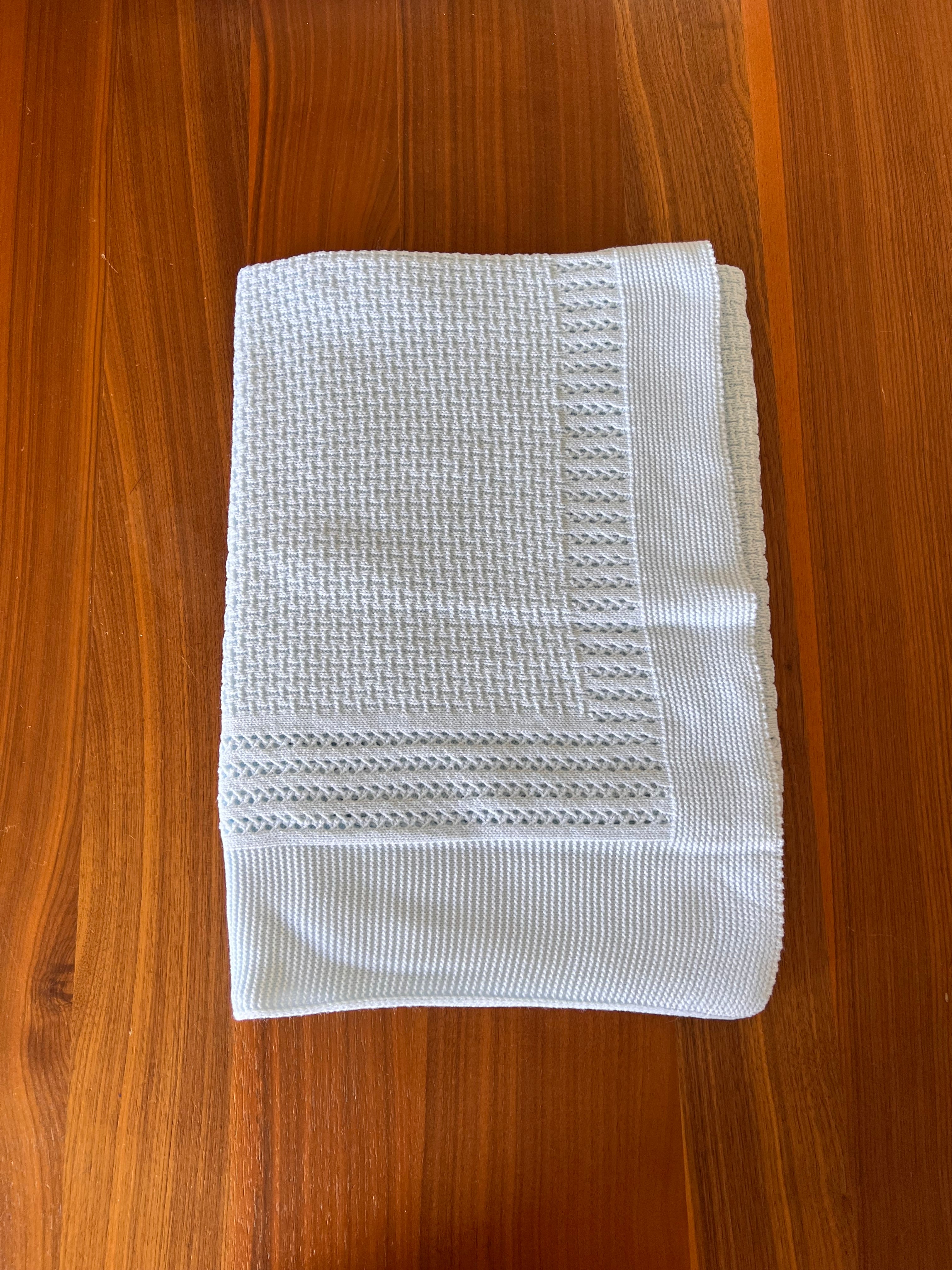 Baby  Light Blue Luxury Cotton Knit Blanket