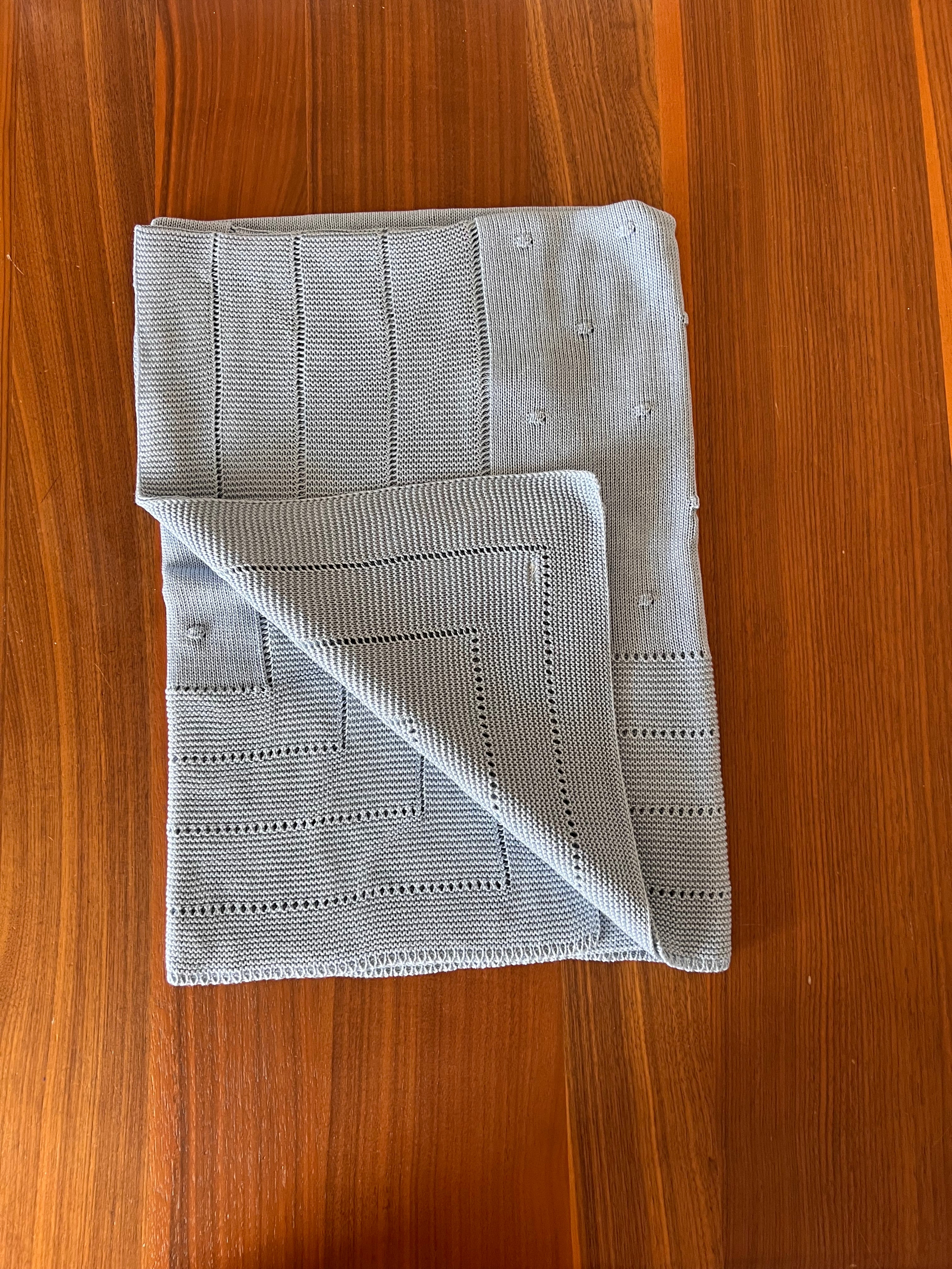 Baby Boys Royal Blue Luxury Cotton Knit Blanket