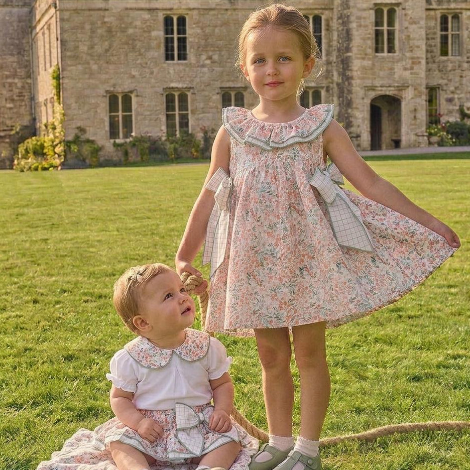 Baby Girls Salmon Floral Shorts Set