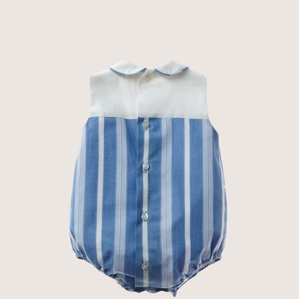 Baby Blue Striped Romper