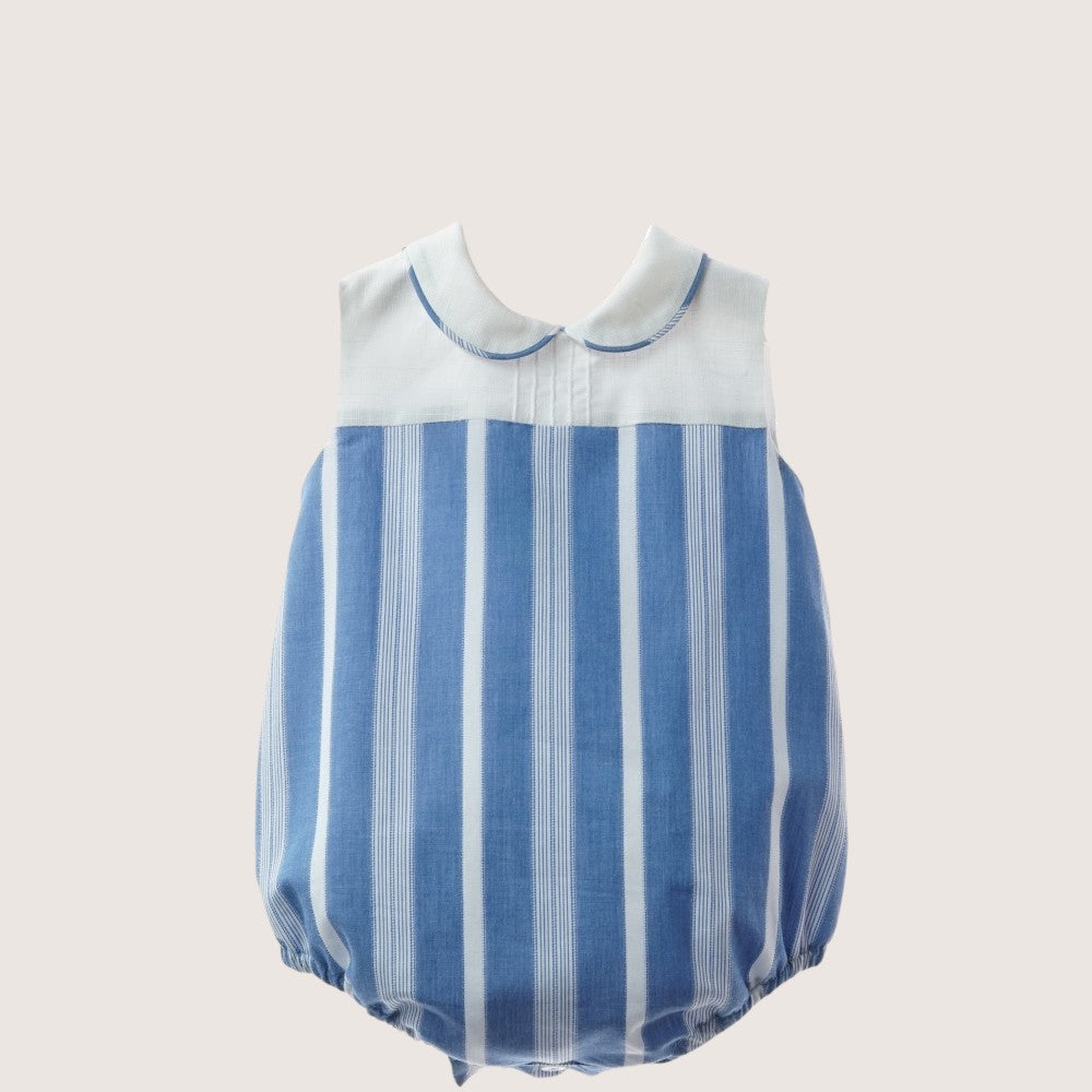 Baby Blue Striped Romper