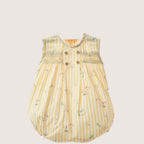 Unisex Yellow Striped Smocked Romper