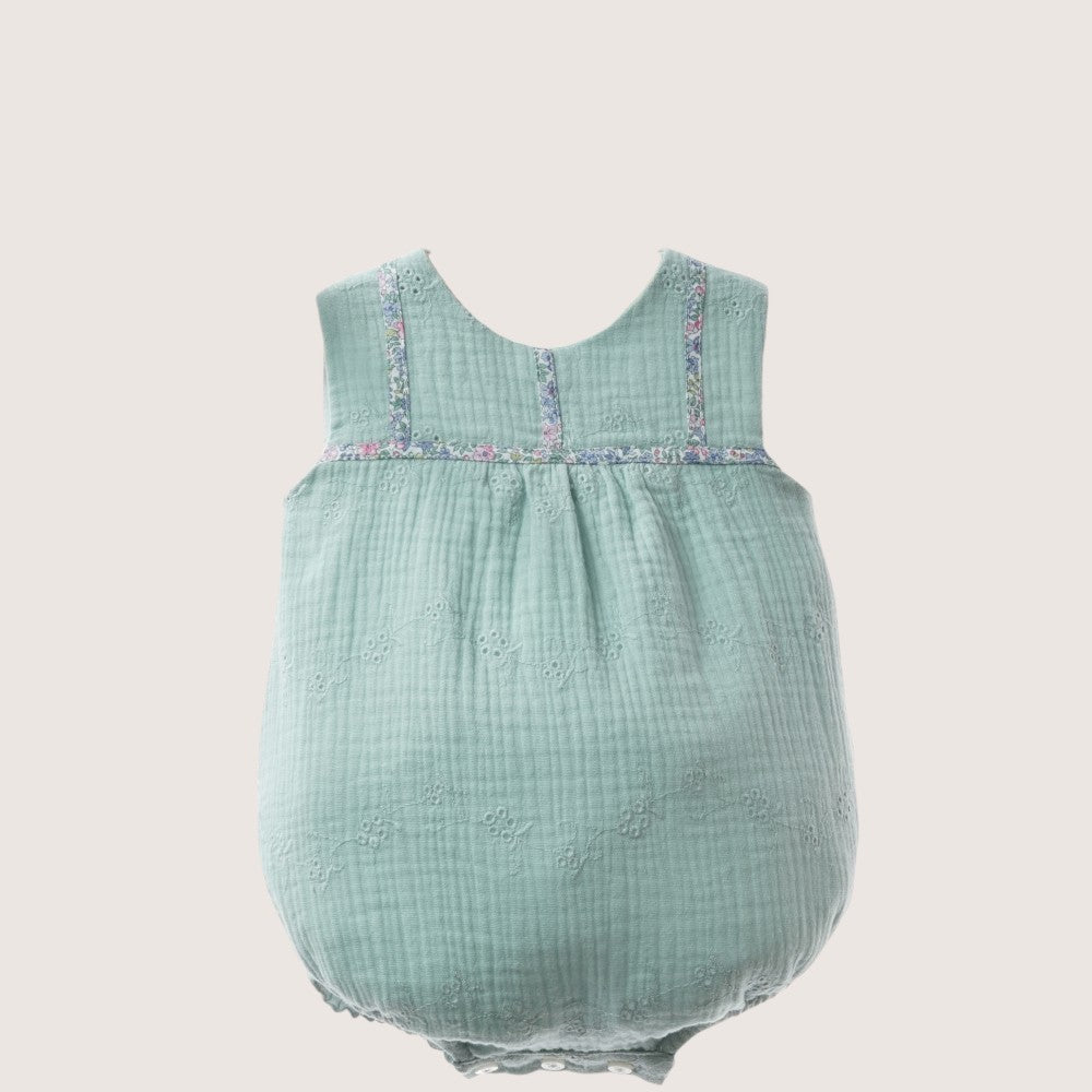 Baby Girls Mint Eyelet Romper