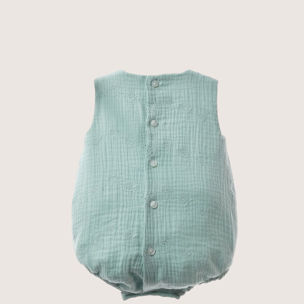 Baby Girls Mint Eyelet Romper