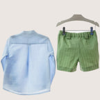Boys Blue & Green Short Set