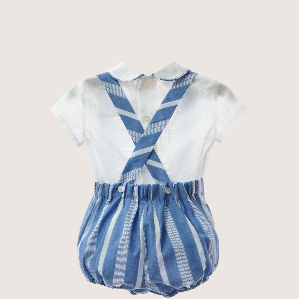 Baby Boys Blue & White Shortie Set