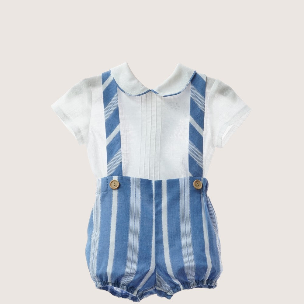 Baby Boys Blue & White Shortie Set