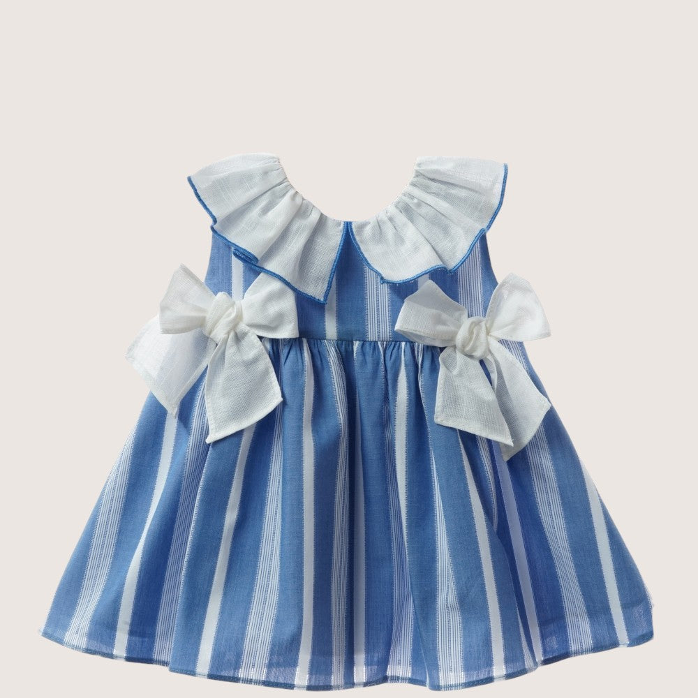 Royal Blue & White Ruffle Bow Dress