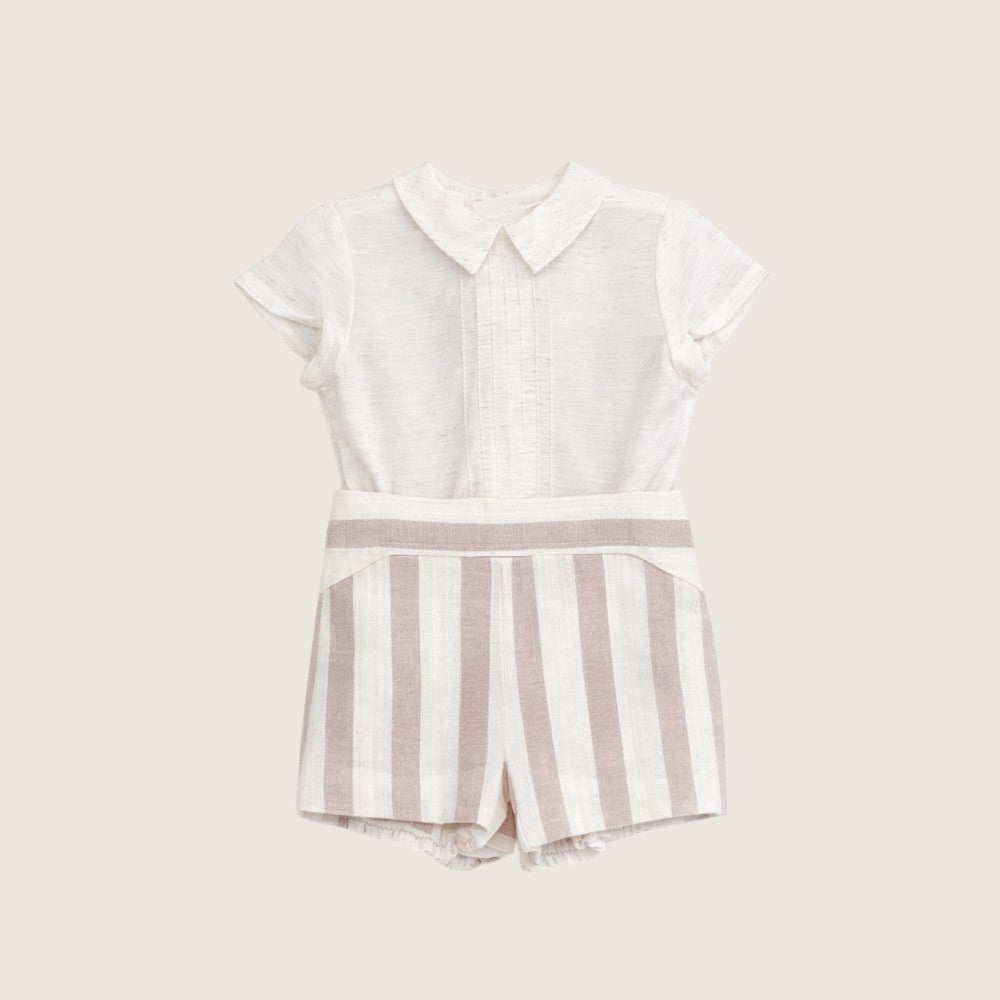 Boys Ceremony Pink & Beige Short Set