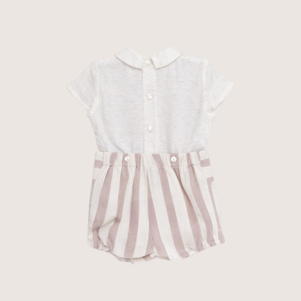 Boys Ceremony Pink & Beige Short Set