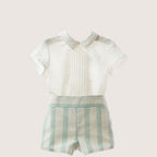 Boys Ceremony Mint & Beige Short Set